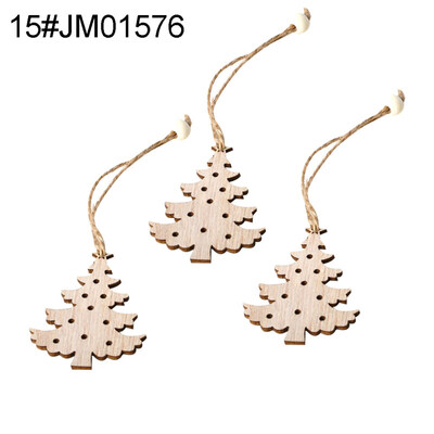 

3Pcs Retro Wooden Hollow Pendants with Rope DIY Crafts Christmas Tree Ornaments