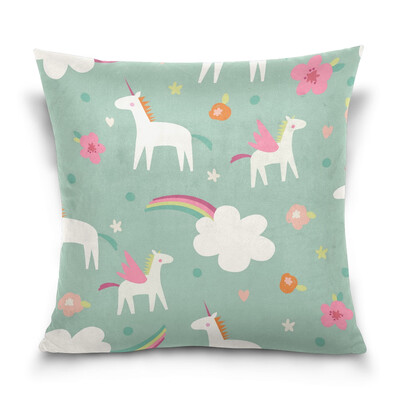 

ALAZA Throw Pillow Cover 16 X 16 inch Christmas Gift Cushion Cover with Unicorn Printed Pillowcase