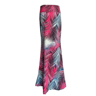 

Womens Casual High Waist Long Skirt Retro Striped Print Maxi Dress Summer Beach