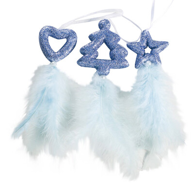

Siaonvr Christmas Decoration Pendant Bubble Pentagram Love Feather Ornament 3 pcs
