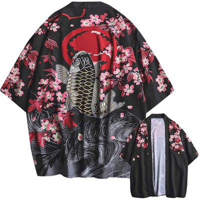 

Toponeto Fashion Lovers Individuality Print Top Blouse Kimono Hot Spring Clothing