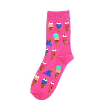 

2019 New fashion lady cartoon animal socks cute creative flower animals cat dog printed cotton socks