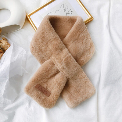 

Gobestart Women Fashion Winter Faux Fur Scarf Pure Color Outerwear Scarf Warm