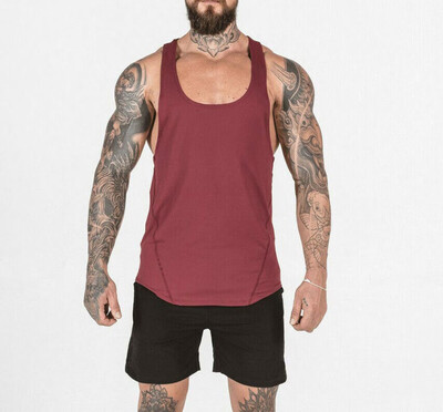 

Mens Workout Undershirts Tank Top Bodybuilding Gym Muscle Fitness Stringer Tee