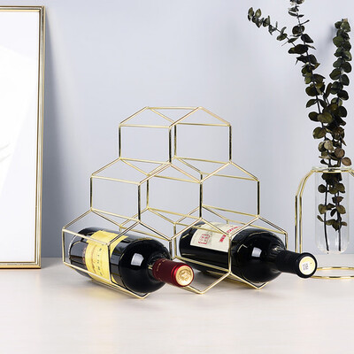 

Siaonvr 6 Bottles Metal Wine Rack Countertop Free-stand Wine Storage Holder Space Saver