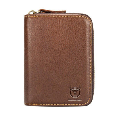 

BULLCAPTAIN Women Men Coin Purse Business Solid Card Holder Leather Wallet