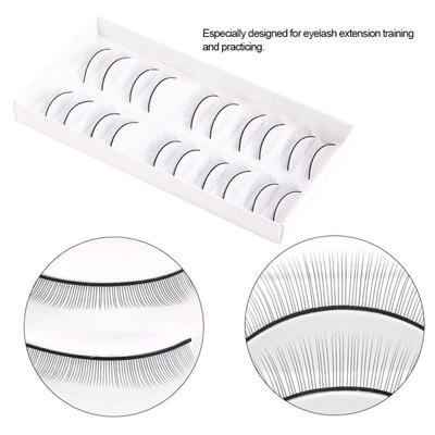 

Greensen 10 Pairs Practice Eyelashes False Lashes for Eyelash Extension Grafting Training Eye Makeup