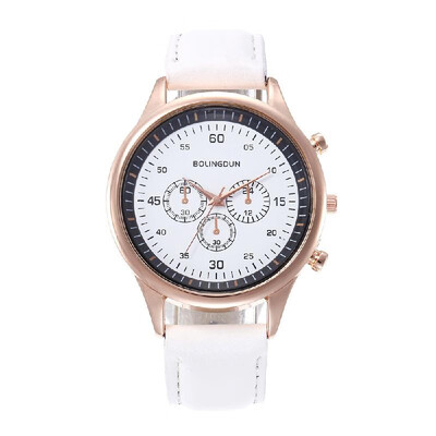 

Fashion Leather Band Business Quartz Watch Men Three Dials Sports Wrist Watch