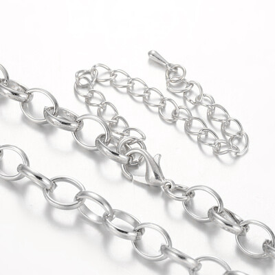 

Iron Cable Chain Necklace Makings Platinum 30" 7mm