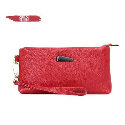 

The first layer of leather 2019 new wallet female long section leather multi-function simple zipper clutch bag mobile phone bag wallet