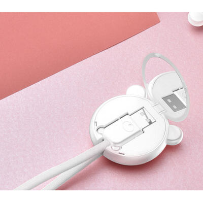 

Multifunction Portable Cartoon Cute Creative Short Phone Lightning Cables With Mirror Storage Box For IPhone