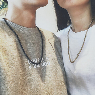 

Mens Necklace Mens Trendy Mens Hip-hop Street Hanging Titanium Steel Clavicle Hanging Individual Male Students Korean Ins Net R