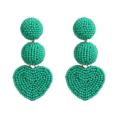 

2019 New Heart Beads Gold Metal Love Drop Earrings Hollow Geometric Earrings Women Gifts Jewelry Brincos Pendientes