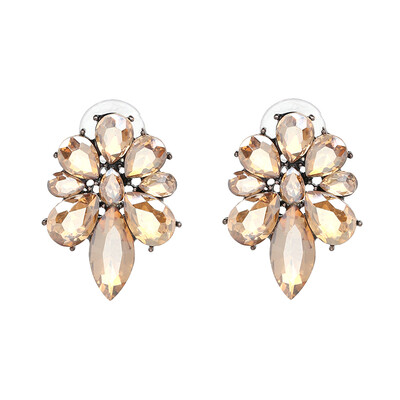 

JURAN Luxury Vintage Fashion Statement Jewelry 2018 New Trendy Crystal Retro Stud Earrings Wedding brincos For Women J50200