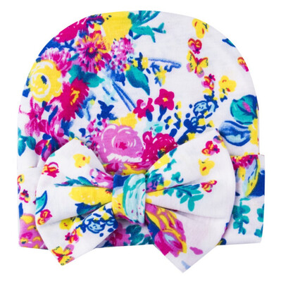 

Newest Pudcoco Newborn Baby Infant Girls Floral Bow Toddler Comfy Bowknot Multi Colors Warm Beanie Hats