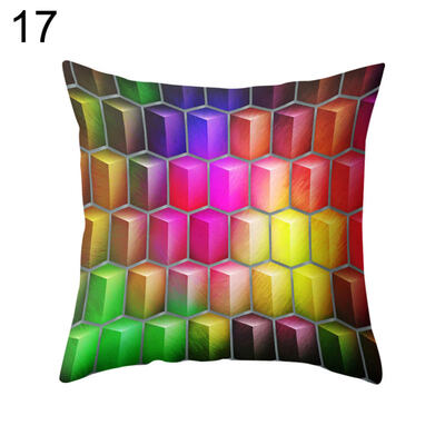 

Multicolor Rhombus Throw Pillow Protector Case Cushion Cover Bedding Articles