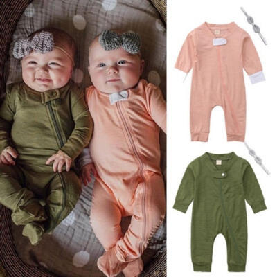 

Toddler Infant Baby Boys Girls Romper Jumpsuit Headband Outfits Set Playsuit