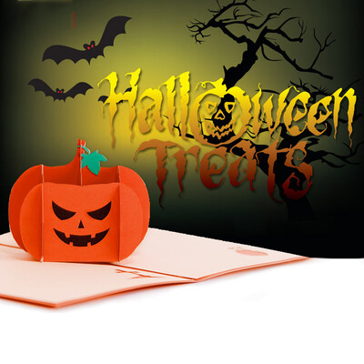 

Siaonvr Halloween 3D Surprise Angry Pumpkin Cards Party Anniversary Greeting Cards