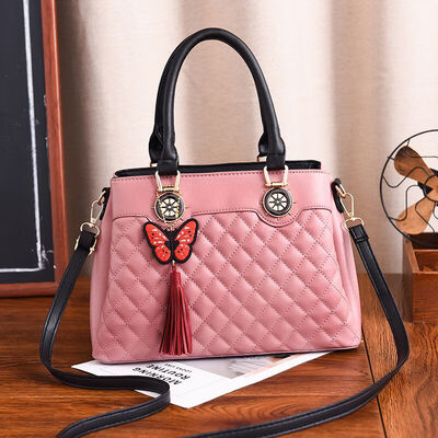 

2019 new European&American big bag new ladies bag big bag PU leather simple shoulder bag handbag