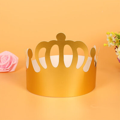

FUNNYBUNNY 12pcs Gold Card Paper Birthday Crown Cap Birthday Party Decorations Theme Children Birthday Party Decorations Theme