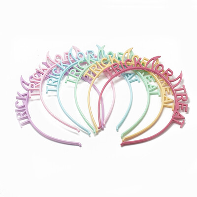

Plastic Hair Bands Trick or Treat Halloween Mixed Color 115120mm