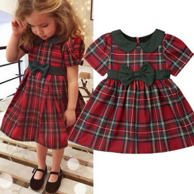 

Toddler Kids Baby Girls Christmas Princess Short Sleeve Dress Party Xmas Dresses