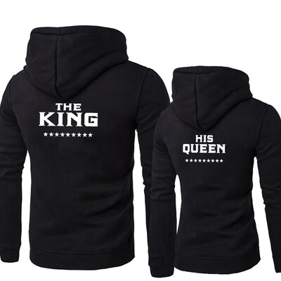 

Couple King Queen Pullover Hoodie Long Sleeve Letter Printed