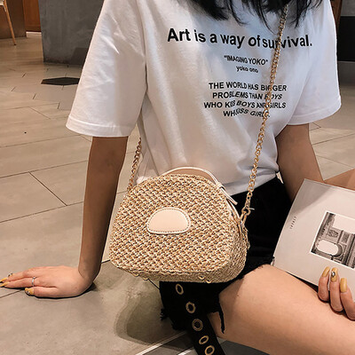 

Tailored Women New Fashion Wild Chain Handbag Messenger Shoulder Bag Weaving Bag