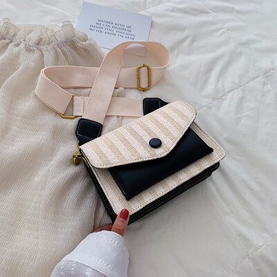 

Summer ins fashion broadband bag womens new 2019 Korean version of Joker small fresh woven shoulder Messenger bag small