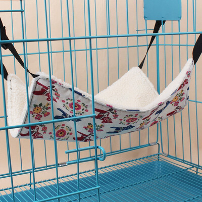 

All Seasons Pet Cat Hammock Cats Beds Large Printing Single-sided Granular Fleece Hammock Can Be Hung on Animal Cage