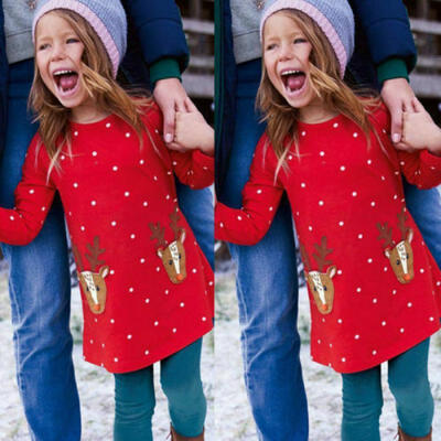 

Toddler Kid Baby Girl Princess Dress Long Sleeve Christmas Party Dresses Clothes
