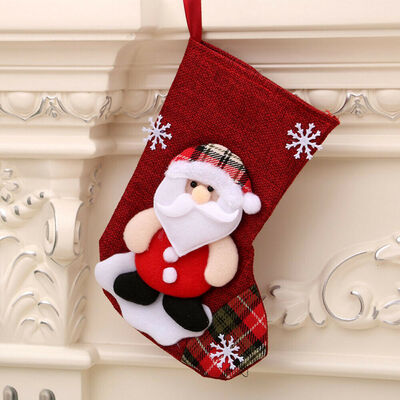 

Christmas Stocking Mini Sock Santa Claus Candy Bag Xmas Tree Hanging Decor Gift