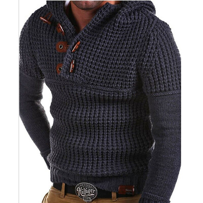 

Winter Mens Warm Cotton Hoodies Pullover Jumper Sweater Turtleneck Stylish