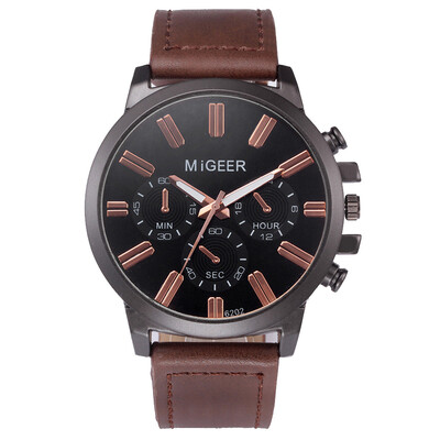 

Gobestart MIGEER High-End Fashion Mens Stainless Steel Watch Analog Alloy Quartz Watch