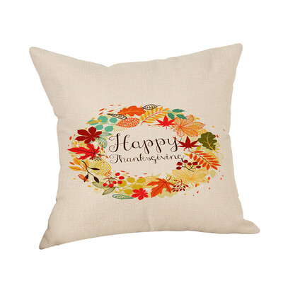 

Tailored Happy Fall Thanksgiving Day Linen Turkey Pillow Case Cushion Cover Home Decor