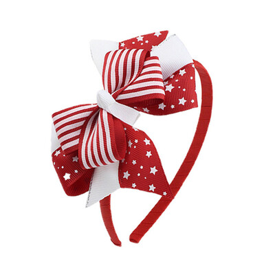 

〖Follure〗Happy Independence Day Bow Headband Tiara Party Decorations Snow Head Hoop A