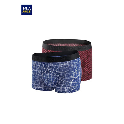 

HLA Haishu House Knitting Boxer Shorts Men 2019 Spring New Two Soft Print Panties HUKAJ1R023A Red Brown Pattern Royal Blue Pattern 23 185110