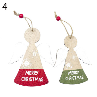 

2Pcs Merry Christmas Tree Elk Star Angel Snowman Hanging Ornament Party Decor