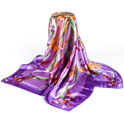 

Korean version of the silk scarf large square scarf satin scarf chain large square factory outlet