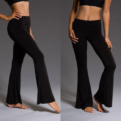 

Details about Womens High Waisted Trousers Wide Leg Flared Slim Yaga Bell Pants Leggings