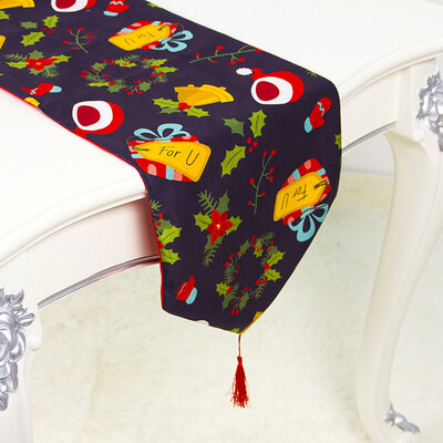 

1pc Christmas Table Runner Xmas Tablecloth Home Party Holiday Ornaments 35x180cm