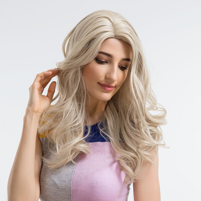 

18" Golden Long Curly Hair Big Wavy Wigs Sexy High-temperature Fibers Wigs Nature for Daily&Party Cosplay