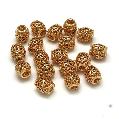 Rack Plating Column Alloy European Beads Long-Lasting Plated 11x10mm Hole 4mm