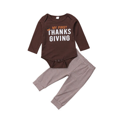 

Thanksgiving Clothes Infant Baby Boy Romper Bodysuit Pants Outfit Costumes