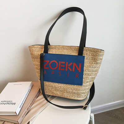 

Tailored Fashion Women Retro Weave Printing Letter Messenger Bag Handle Bag Shoulder Bags