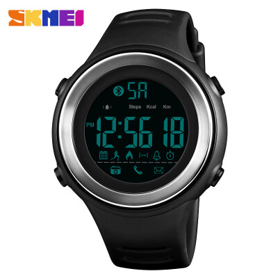 

SKMEI New Men Bluetooth Sports Watches Smart Calories Pedometer Stopwatch Waterproof Digital LED Electronics Wristwatches 1396