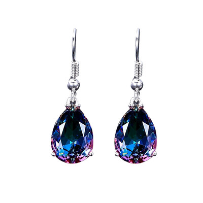 

Fashion Multicolor Faux Gem Waterdrop Pear Hook Earrings Party Jewelry Eardrop