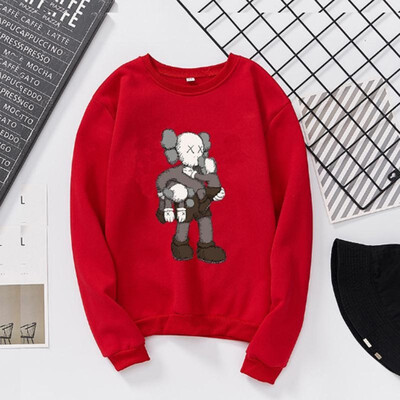 

Autumn Winter Couple O-Neck Full Sleeve Print Round Collar Sweater Brown Doll Pink Big Size  To 2XL