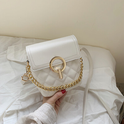 

Linger chain package ins retro new 2019 single - shoulder oblique satchel womens bag fashion simple bucket bag