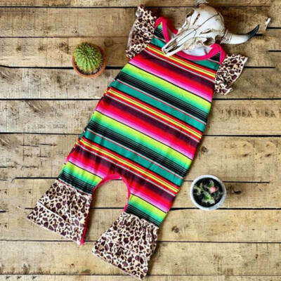 

Summer Newborn Baby Girl Clothes Rainbow Leopard Romper Bodysuit Jumpsuit Outfit